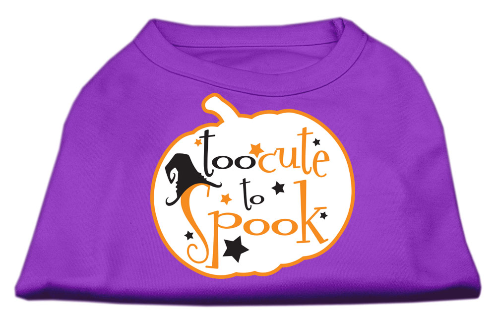Too Cute to Spook Screen Print Dog Shirt Purple Sm